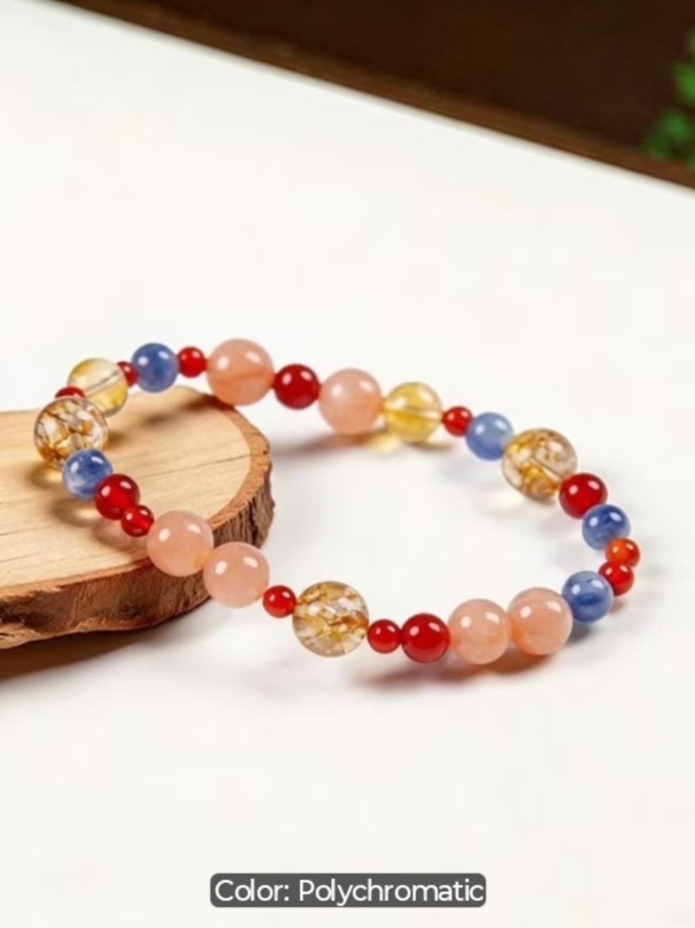 Bohemian Style Beaded Stretch Koi Bracelet - Multicolor Gemstone Look